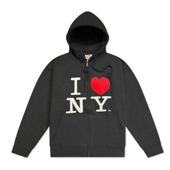 Black I ❤️ NYC Zip Up Sweatshirt Hoodie Size Unisex Small - Picture 1 of 3